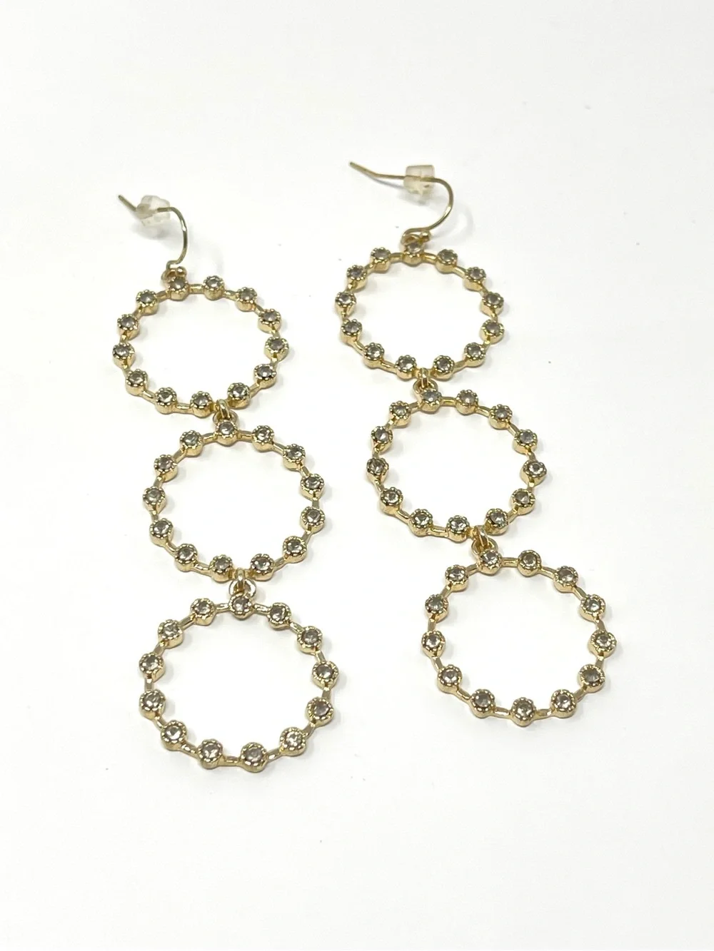 New Anthropologie Circle Marian Drop Earrings - Picture 4 of 8